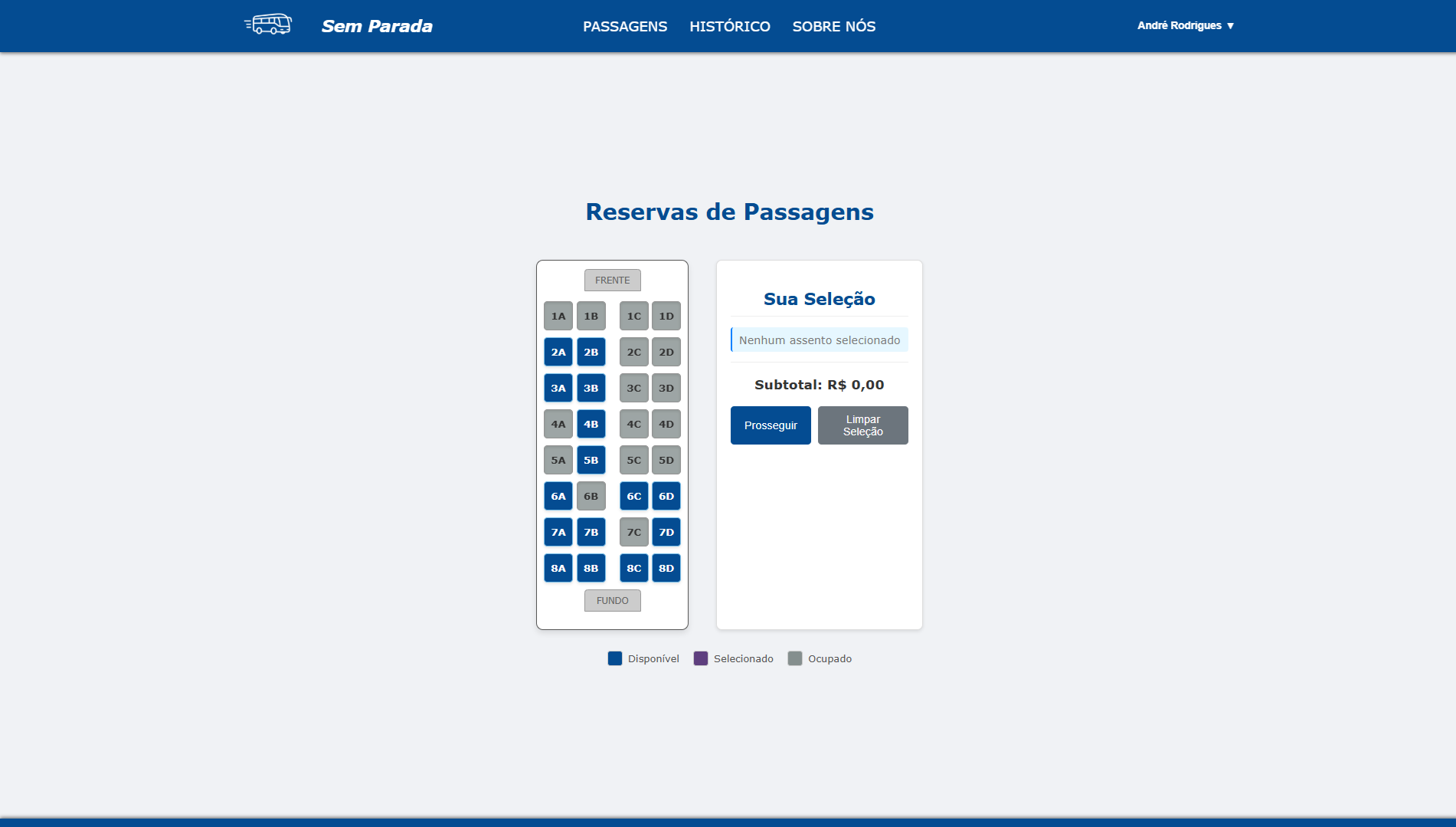 Bloqueio de Assentos após compra