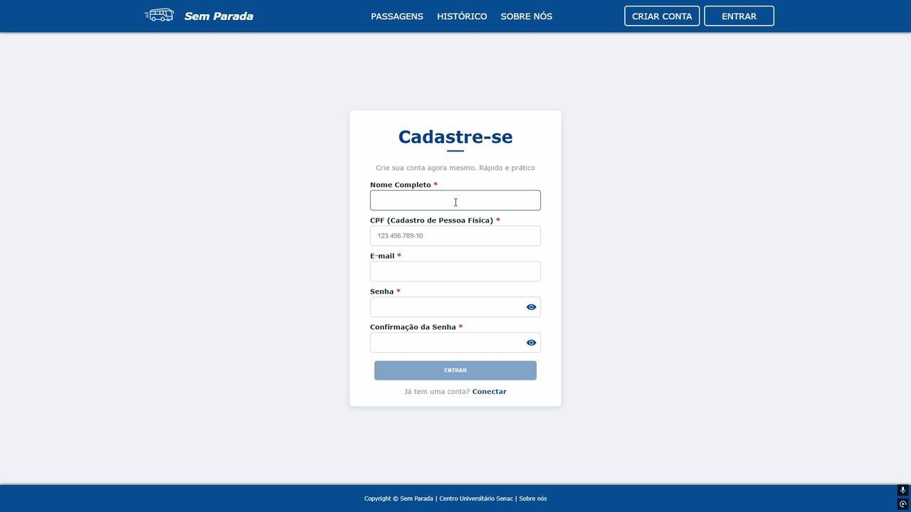 Cadastro e Login